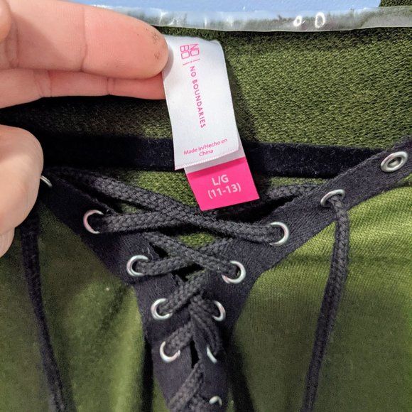 Olive Green Hoodie Sweater - Picture 3 of 3